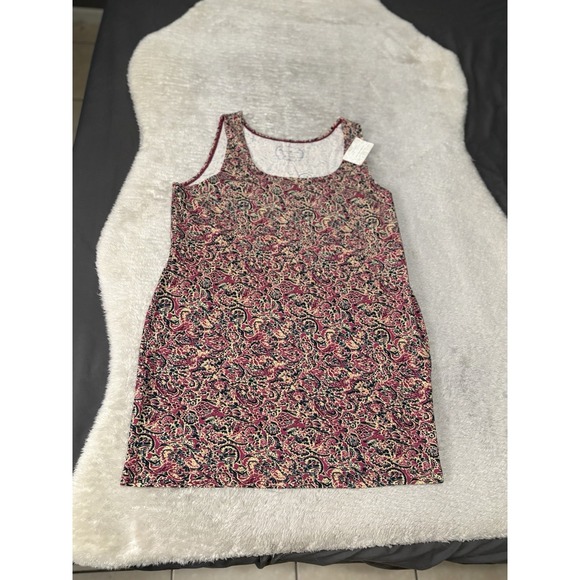 Peruvian Connection Long Tank Shell Top Print Sleeveless Camisole XL Stretch - Picture 1 of 9